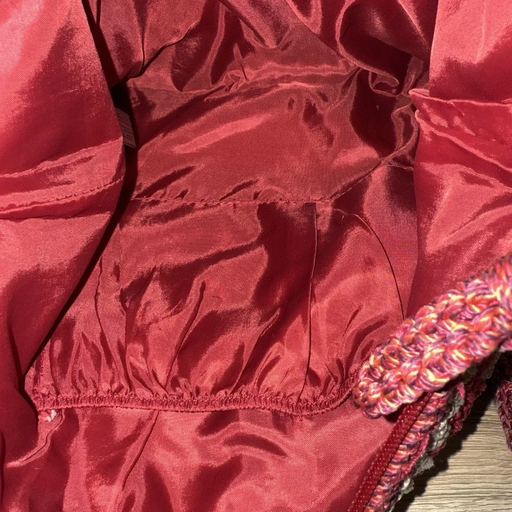 The Sak Crochet Shoulder Bag Multicolor Knit Stripe Hobo Purse Boho Slouch Tote - Picture 8 of 11